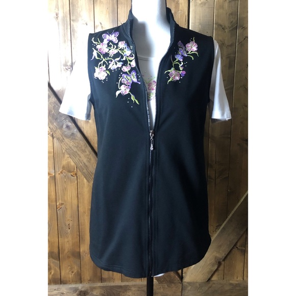 Quaker Factory Embroidered Vest and Tee Size XS - Picture 6 of 11